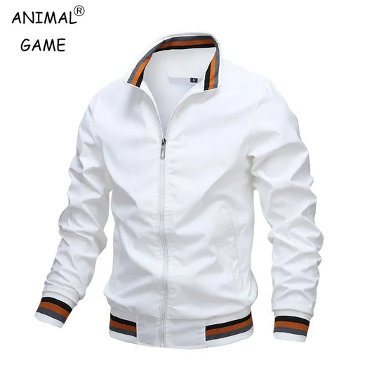 Autumn and Winter Men's Stand Collar Casual Zipper Jacket Outdoor Sports Coat Windbreaker Jacket for Men Waterproof Bomber - Hiron Store