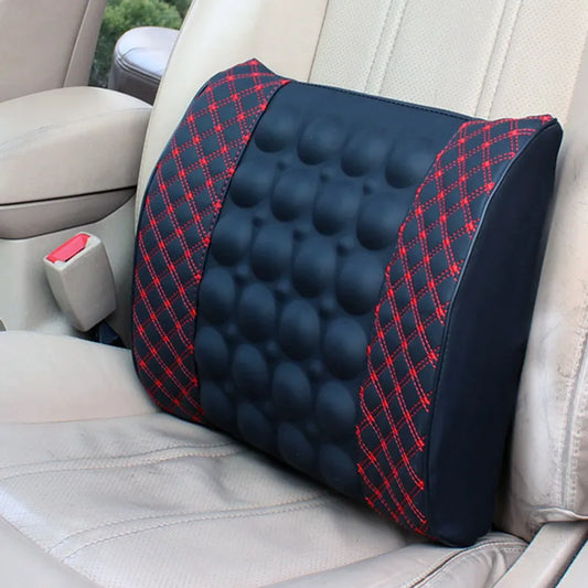 Car Electric Massage Back Cushion for Car Seat Support Health Care Lumbar Pad Auto Back Pillow leather Auto Seat Back Support - Hiron Store