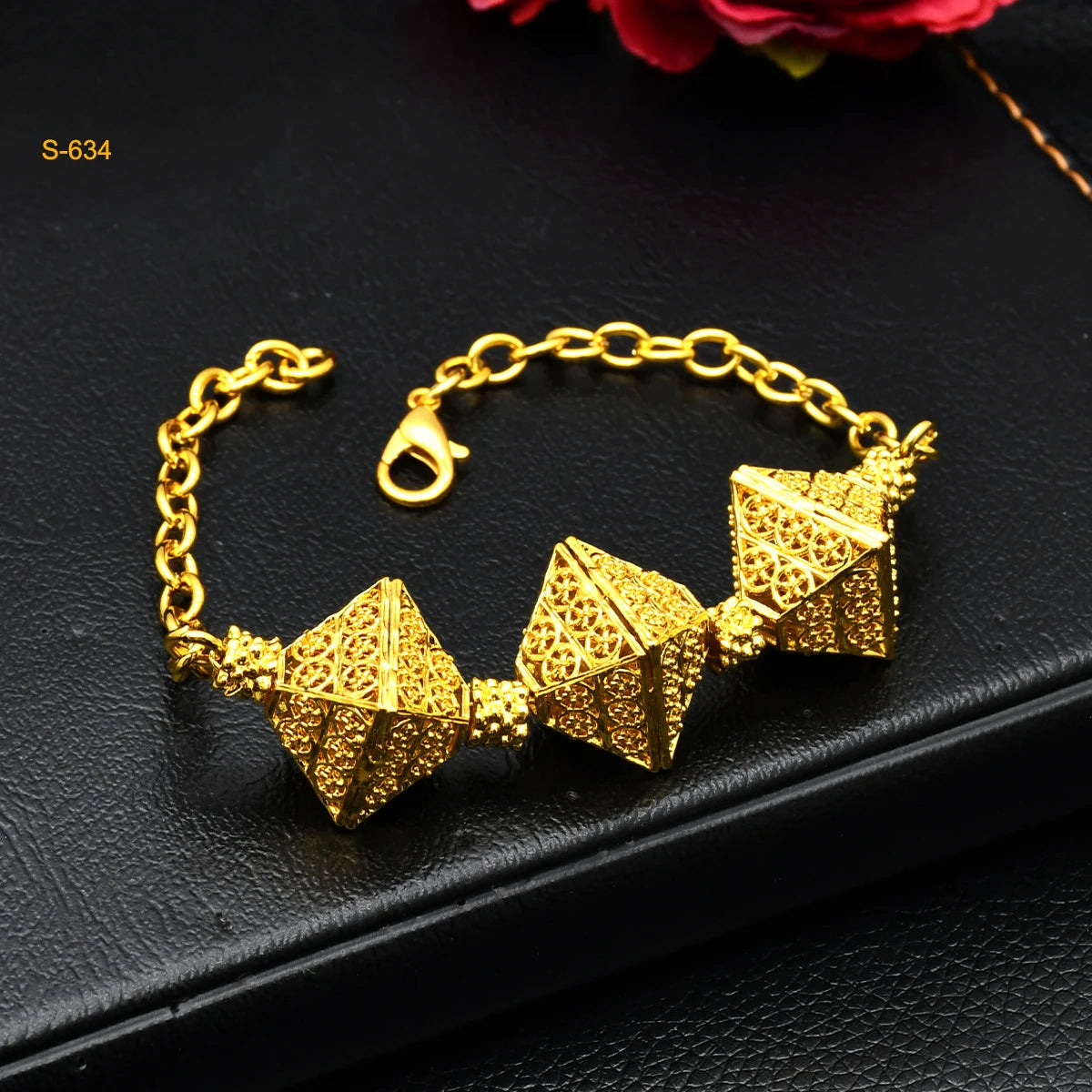 Fashion Dubai Gold Plated Jewelry Set for Women Nigeria Wedding Necklace Earrings Bracelet Ring Bridal Jewellry Accessories 24K - Hiron Store
