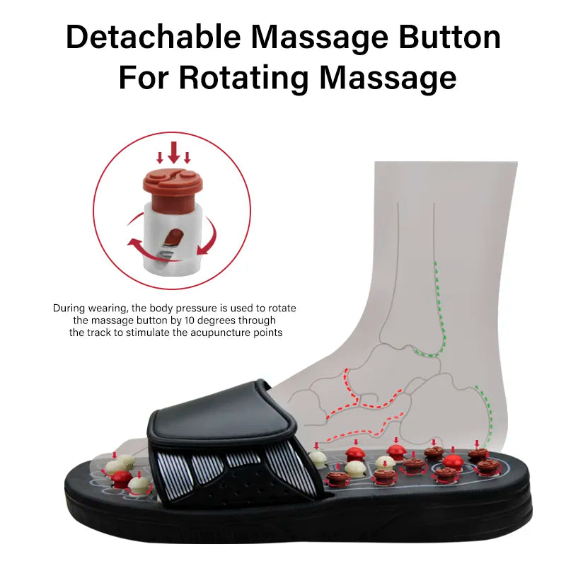 Feet Massage Slippers Foot Reflexology Acupuncture Therapy Massager Walk Stone Shoes Acupuncture Cobblestone Massager - Hiron Store