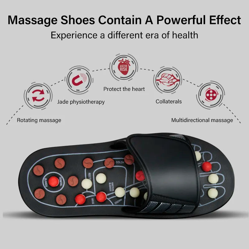 Feet Massage Slippers Foot Reflexology Acupuncture Therapy Massager Walk Stone Shoes Acupuncture Cobblestone Massager - Hiron Store