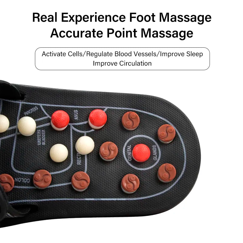 Feet Massage Slippers Foot Reflexology Acupuncture Therapy Massager Walk Stone Shoes Acupuncture Cobblestone Massager - Hiron Store