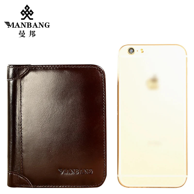 ManBang Classic Style Wallet Genuine Leather Purse Card Holder Wallet