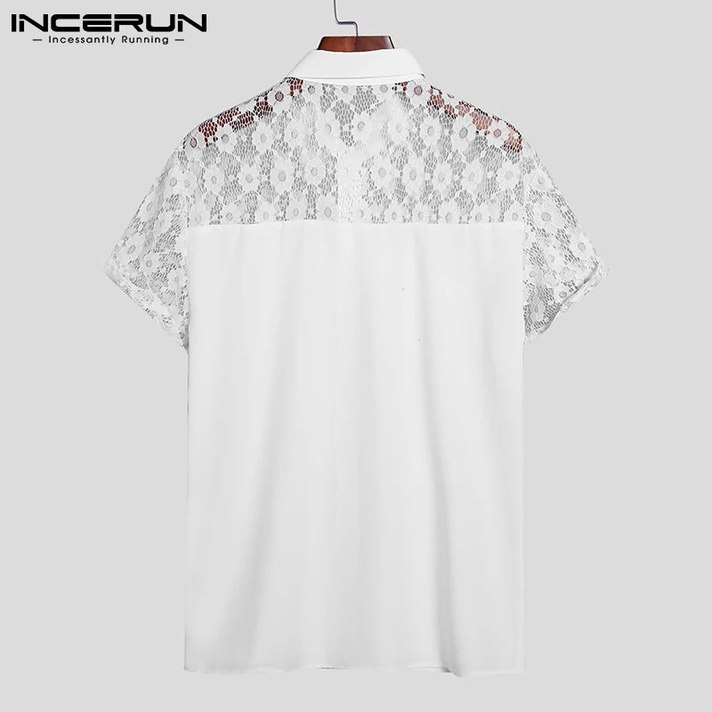 Men Lapel Short Sleeve Streetwear Clothing