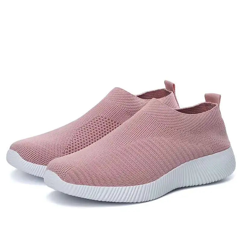 Women Vulcanized Shoes High Quality Women Sneakers Slip On Flats Shoes Women Loafers Plus Size 42 Walking Flat - Hiron Store