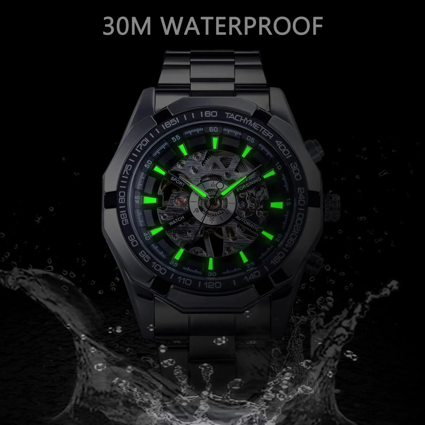 Stainless Steel Waterproof Men's Watches Luxury Mechanical Sport Male Wrist Watch