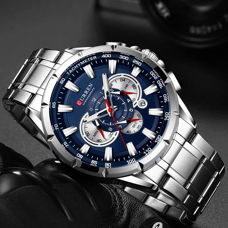 Watches Luxury Chronograph Quartz Men Watch Waterproof Male Clock