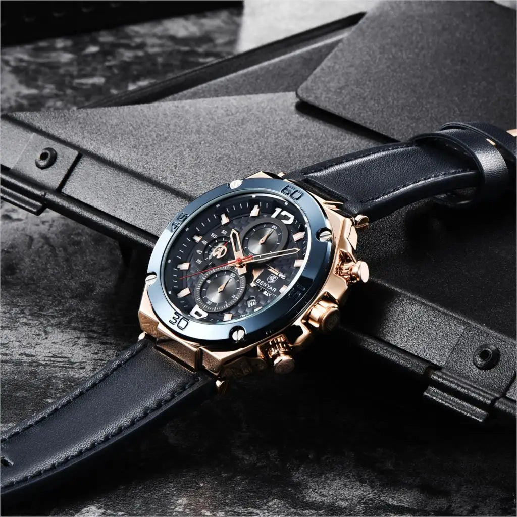 Men Quartz Watch  Multifunction Sport Chronograph Waterproof Wrist Watch Clock