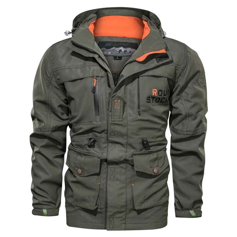 Men New Hooded Casual Jacket Windproof Windbreaker Camping Lnterchange Jacket