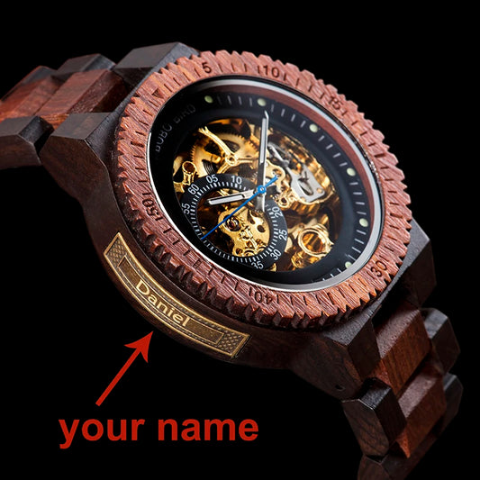 Personalized Watch Men BOBO BIRD Wood Automatic Watches