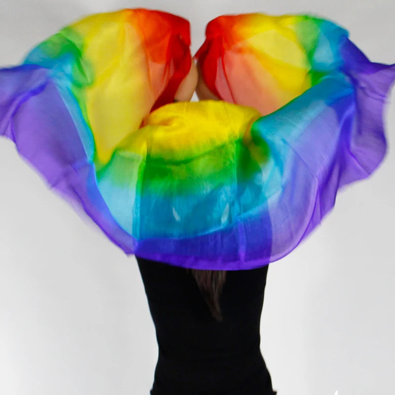 Belly Dance Silk Veil Scarves Face Customized Hand Thrown Scarf Face Veil Silk Shawl Gradient 200cm 250cm 270cm