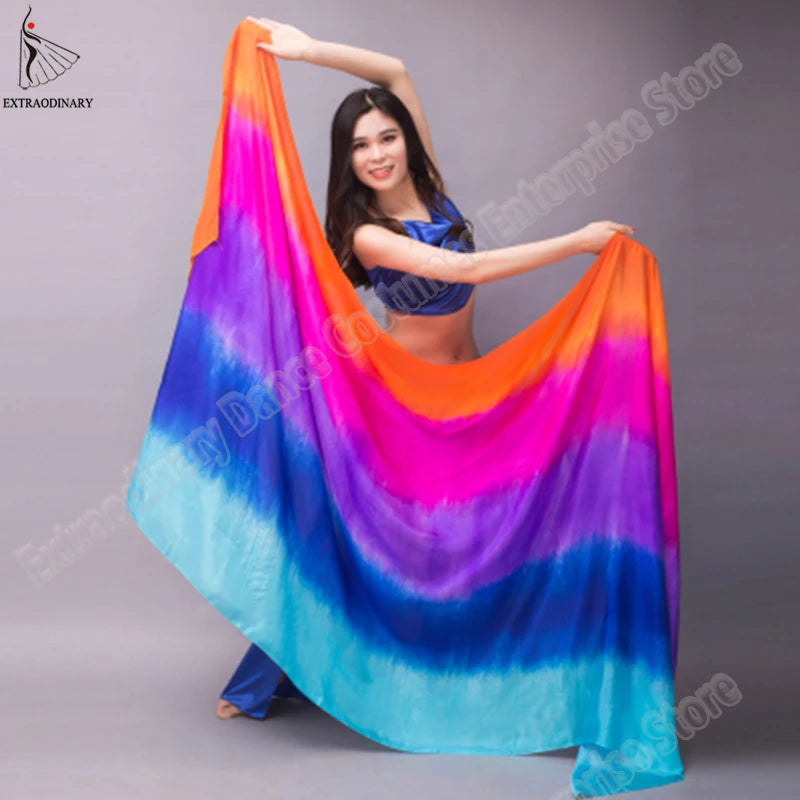 Belly Dance Silk Veil Scarves Face Customized Hand Thrown Scarf Face Veil Silk Shawl Gradient 200cm 250cm 270cm