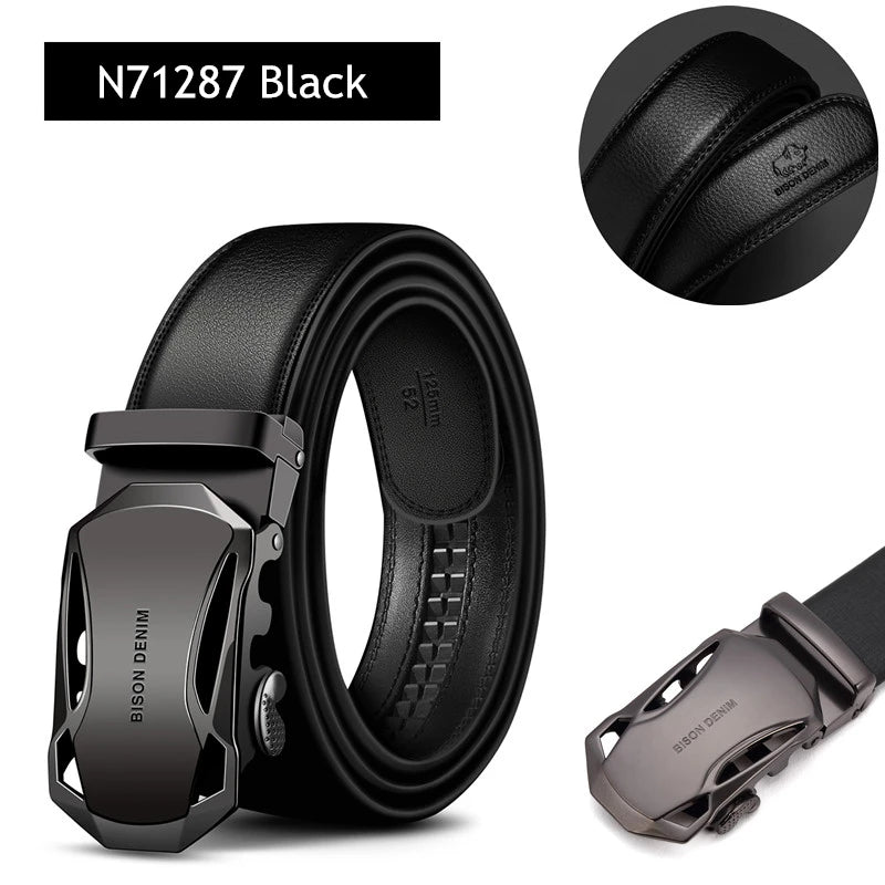 Genuine Leather Automatic Buckle Male Belts