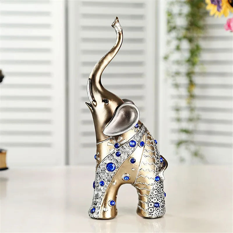 European Resin Elephant Crafts Mother and Child Animal Figurine Home Living Room  Ornaments