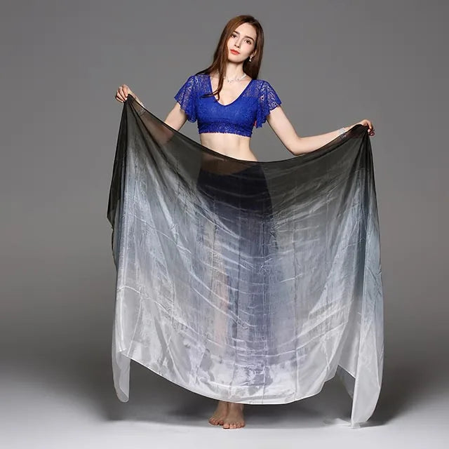 Belly Dance Silk Veil Scarves Face Customized Hand Thrown Scarf Face Veil Silk Shawl Gradient 200cm 250cm 270cm