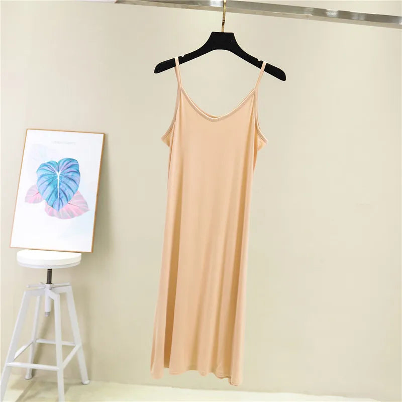 Spring Summer Woman Tank Dress Female O-Neck Camis Sexy Dress