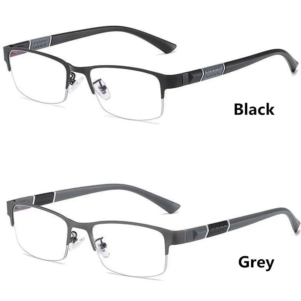 Metal Anti-blue Light Reading Glasses Farsighted Eyeglasses Men Business Eyewear Diopter 0 +1.0 +1.5 +2.0 +2.5 +3.0 +3.5 +4.0 - Hiron Store