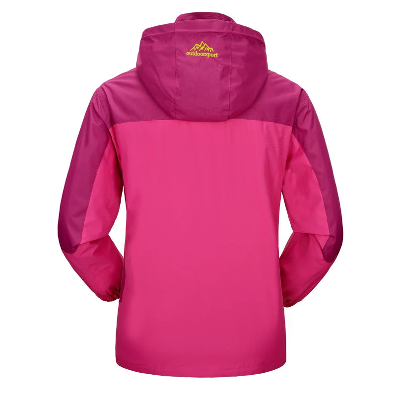 Jacket Women Outdoor Sports Coats Climbing Trekking Windbreaker Waterproof Purple Rosy