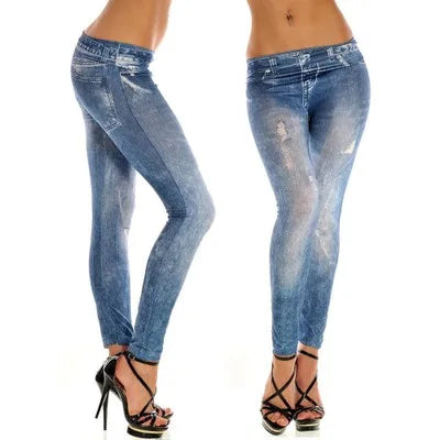 Women New Fashion Classic Stretchy Slim Leggings Sexy imitation Jean Skinny Jeggings Skinny Pants big size bottoms hot sale - Hiron Store