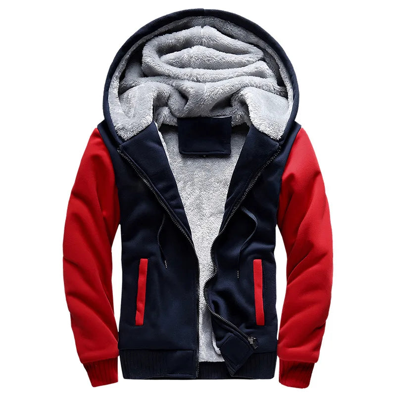 Winter Jackets for Men Fleece Long Sleeve Coat Hoodies Streetwear Men's Coats