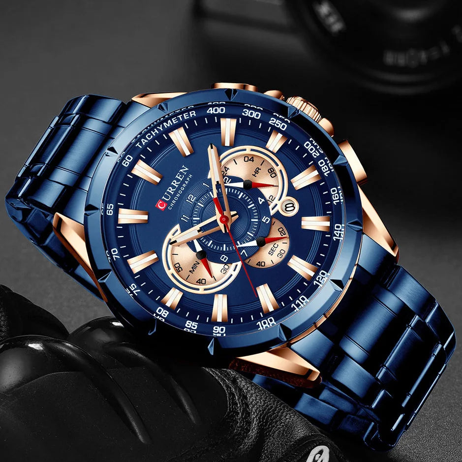 Watches Luxury Chronograph Quartz Men Watch Waterproof Male Clock