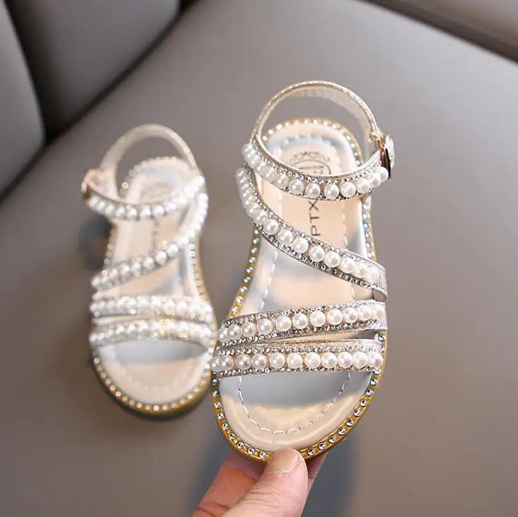 Girl Sandals Summer Fashion Kids Baby Bling Rhinestone Princess Sandals