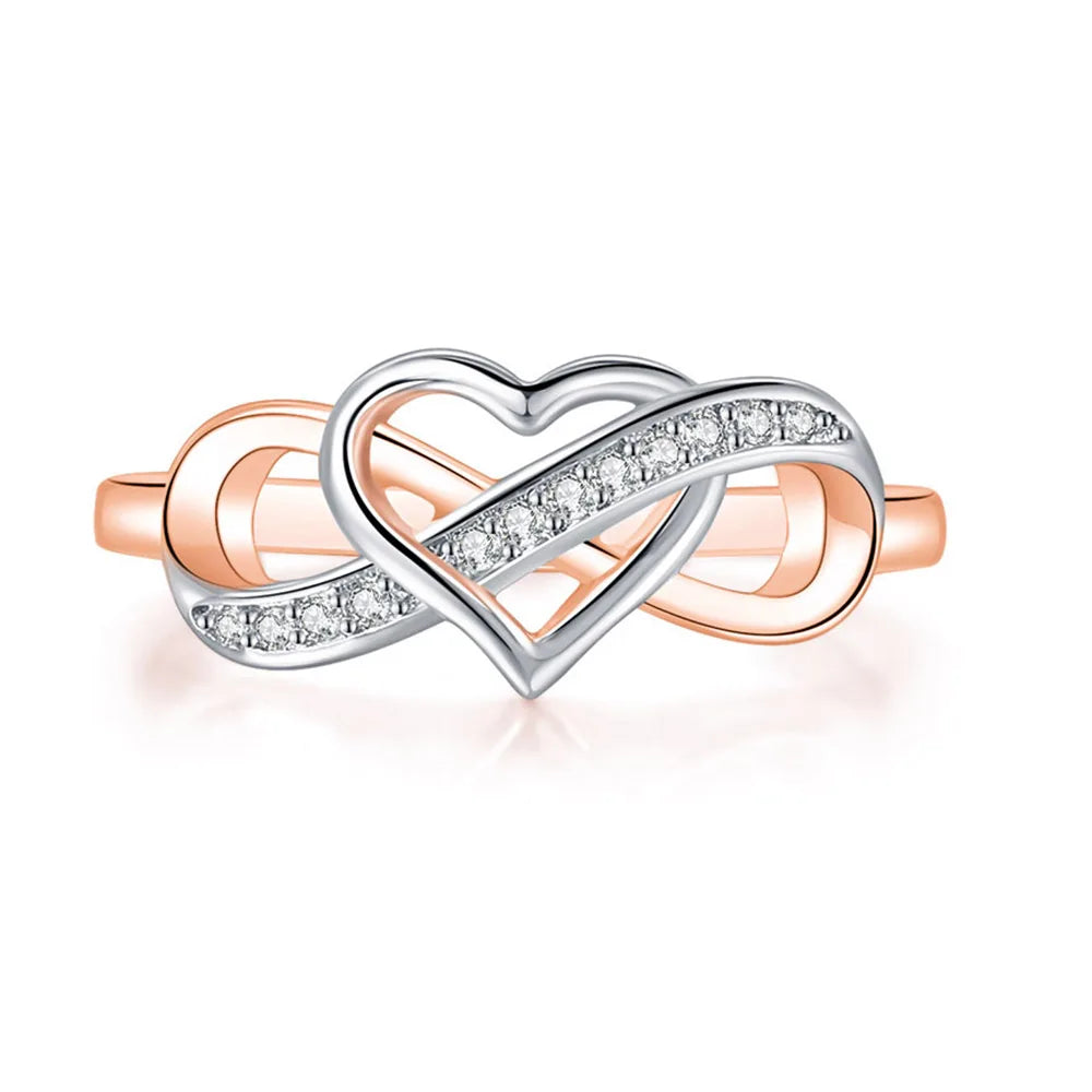 Couple Infinity Love Rings For Women Jewellery Double Color Dainty Wedding Engagement Gift Promise Rings Jewelry DZR029