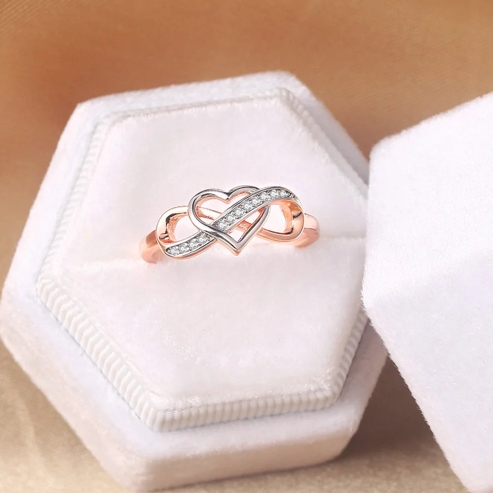 Couple Infinity Love Rings For Women Jewellery Double Color Dainty Wedding Engagement Gift Promise Rings Jewelry DZR029