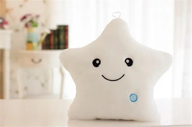 Creative Toy Luminous Pillow Soft Stuffed Plush Glowing Colorful Stars Cushion Led Light Toys Gift For Kids