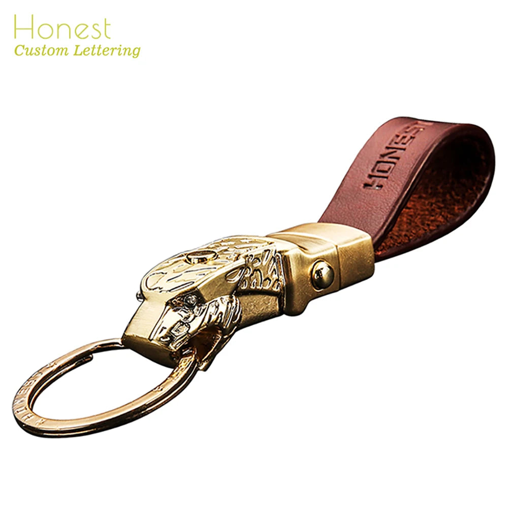 Car Key Chain High-Grade LED Lighting Custom Engraved Keychains Leather Rope Jewellery Key Ring Holder