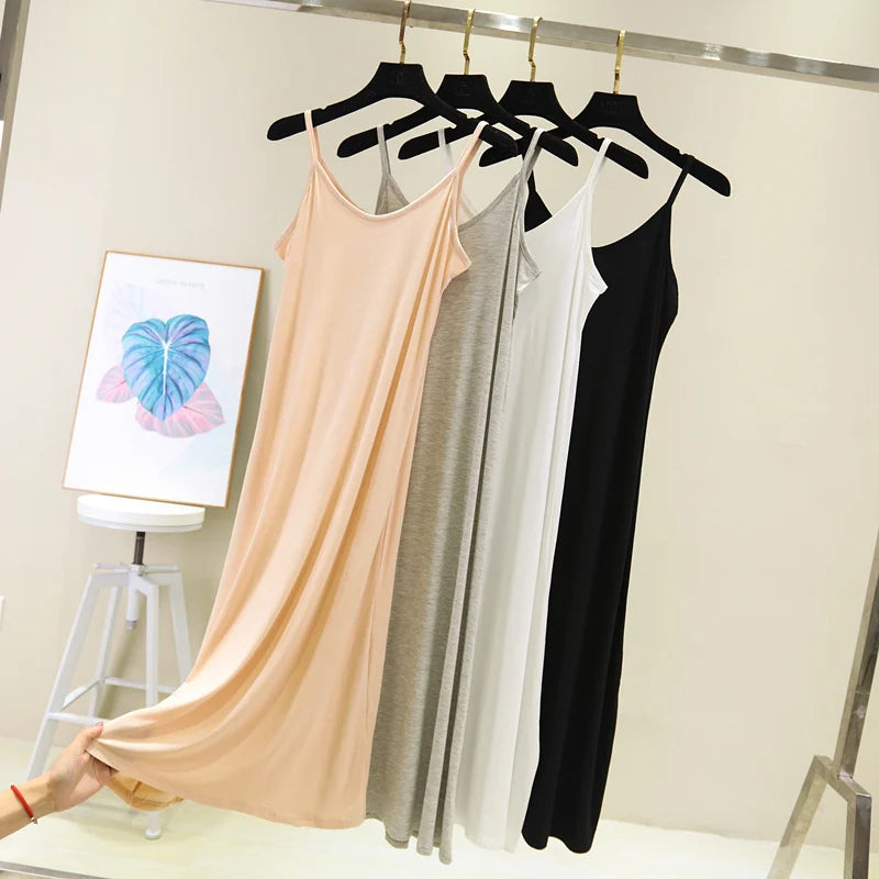 Spring Summer Woman Tank Dress Female O-Neck Camis Sexy Dress