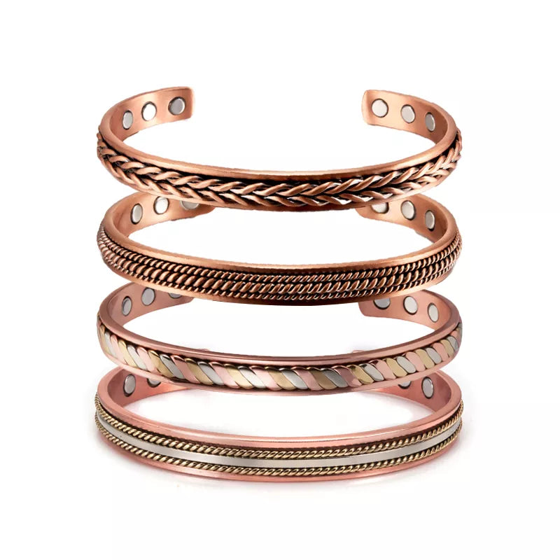 Pure Copper Magnetic Bracelet Benefits Adjustable Cuff Bangles Arthritis Pain Relief