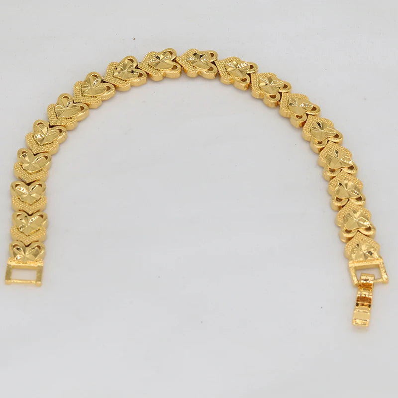 African 24K Indian Jewellery Cuban Chain Bangle Gold Colour Various Shapes Bracelet