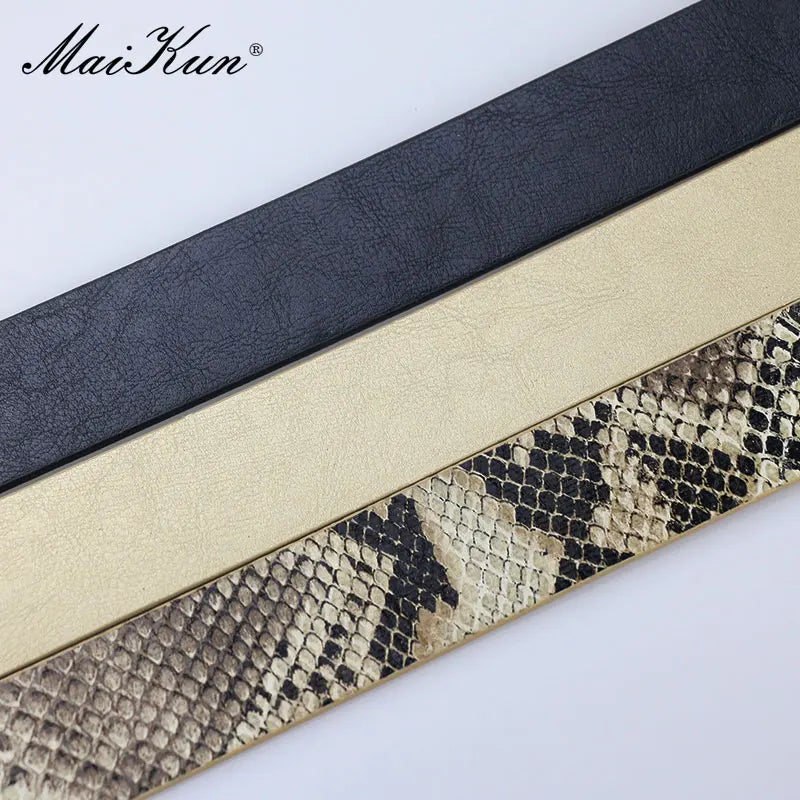 Belts for Women Snake Shape Pin Buckle Belt High Quality Leather Women Belts PU Waistband