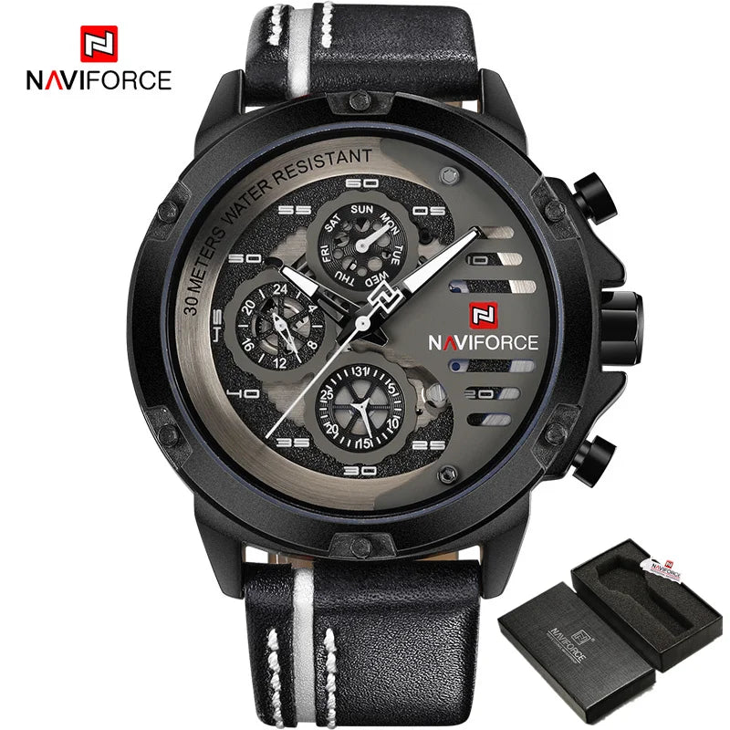New NAVIFORCE Men's Creative Sport Military Watch, Men Business Clock Watch, Male Luxurious Casual Wristwatches