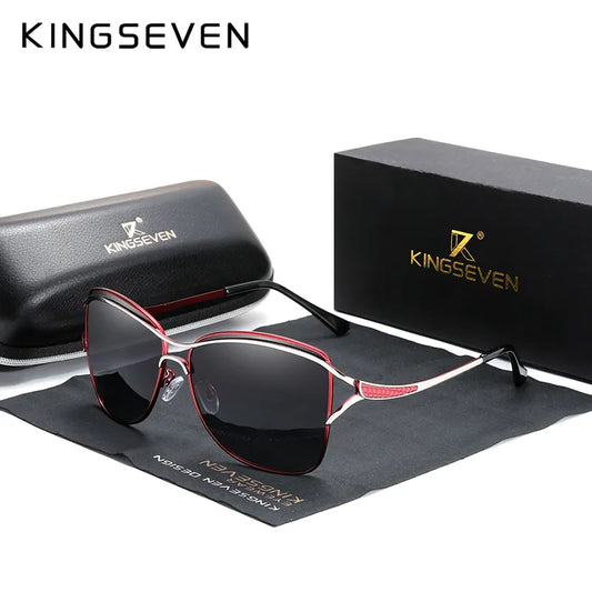 KINGSEVEN Sunglasses For Women Square Rimless elegant Brand Designer Fashion Shades Sun Glasses With Box - Hiron Store