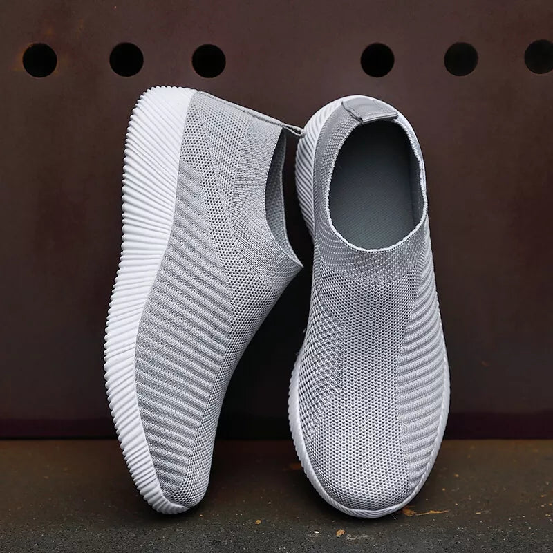 Women Vulcanized Shoes High Quality Women Sneakers Slip On Flats Shoes Women Loafers Plus Size 42 Walking Flat - Hiron Store