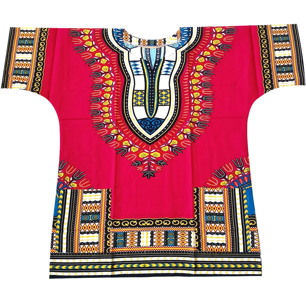 New fashion design African traditional printed 100% cotton Dashiki T-shirts for unisex