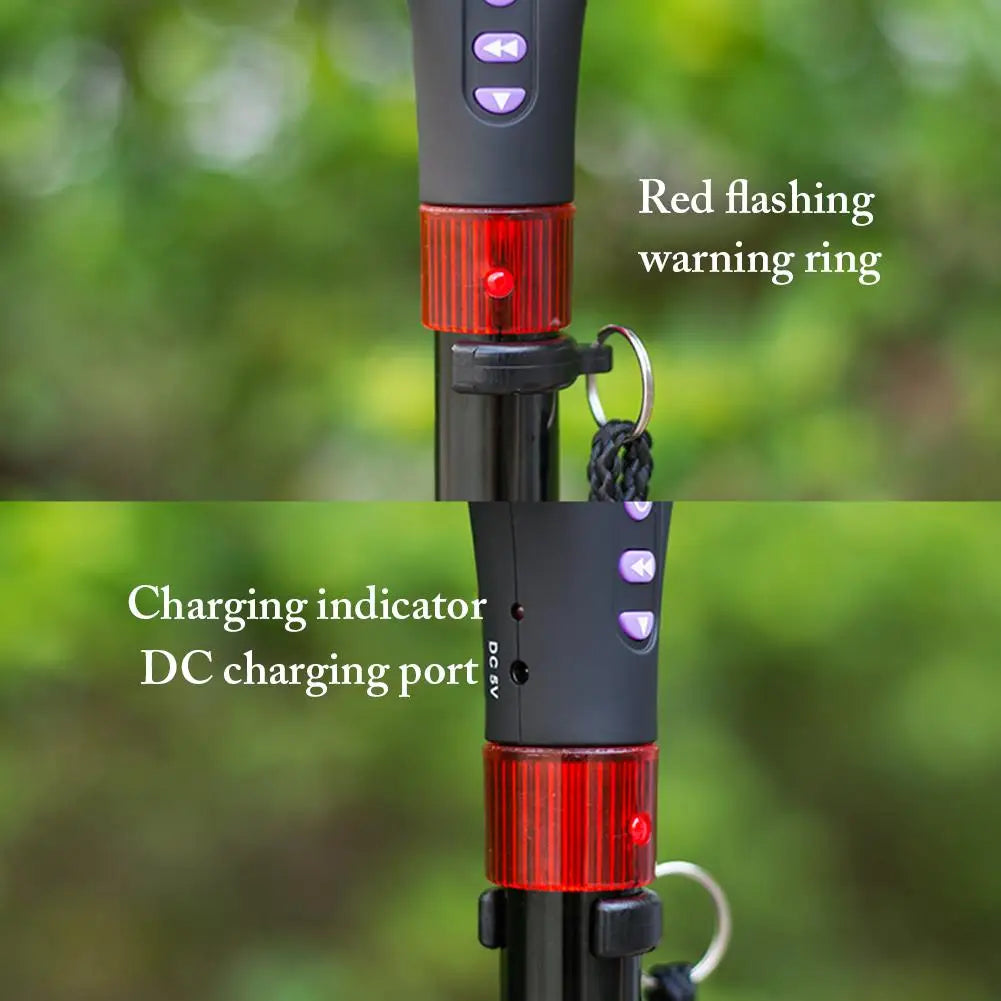 Adjustable Folding Cane With Alarm Led Light Radio And Cushionable T-handle Hiking Poles Cane Walking Stick