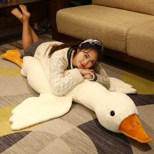 Giant White Duck Plushie Toys Soft Stuffed Big Wings Goose Doll Lovely Animal Pillow For Children Girls Birthday Gifts