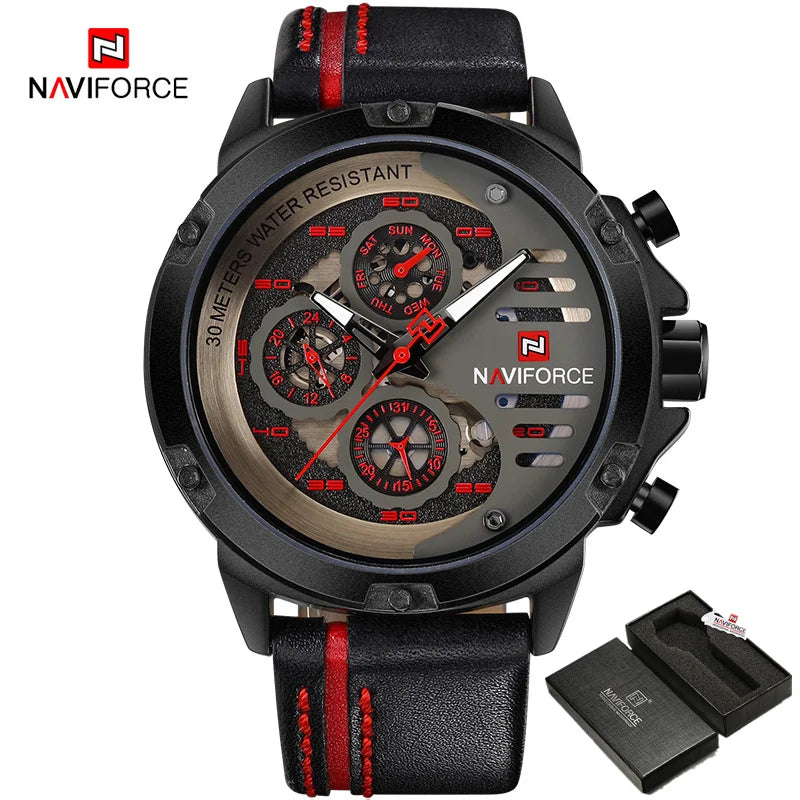 New NAVIFORCE Men's Creative Sport Military Watch, Men Business Clock Watch, Male Luxurious Casual Wristwatches
