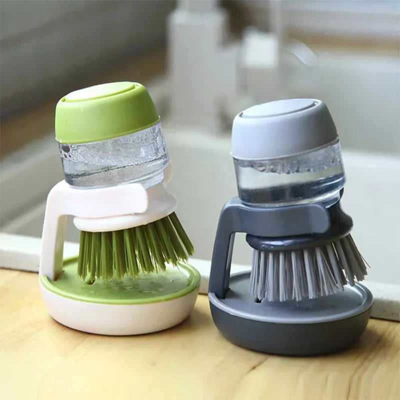 Kitchen Cleaning Brush With Detergent Storage Box Household Tableware Dishes Pan Degreasing and Descaling Cleaning Brush - Hiron Store