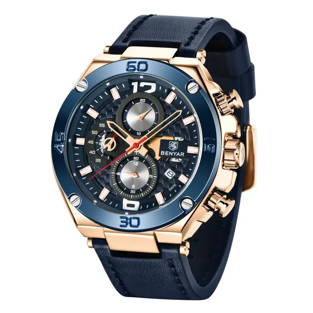 Men Quartz Watch  Multifunction Sport Chronograph Waterproof Wrist Watch Clock