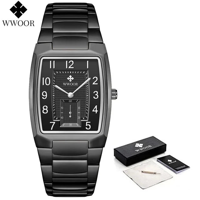 WWOOR 2024 New Gold Women Watches Creative Steel Bracelet  Ladies Square Waterproof Female Relogio Feminino