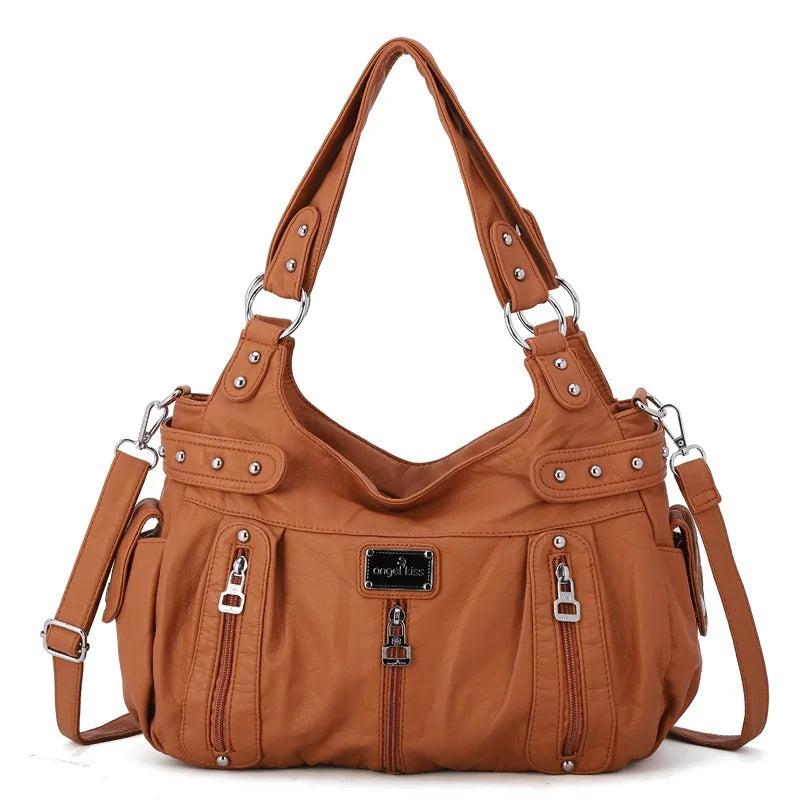 Winter Fashion Shoulder Bag for Women Soft PU Crossbody Handbg Large Capacity Hobos Purse