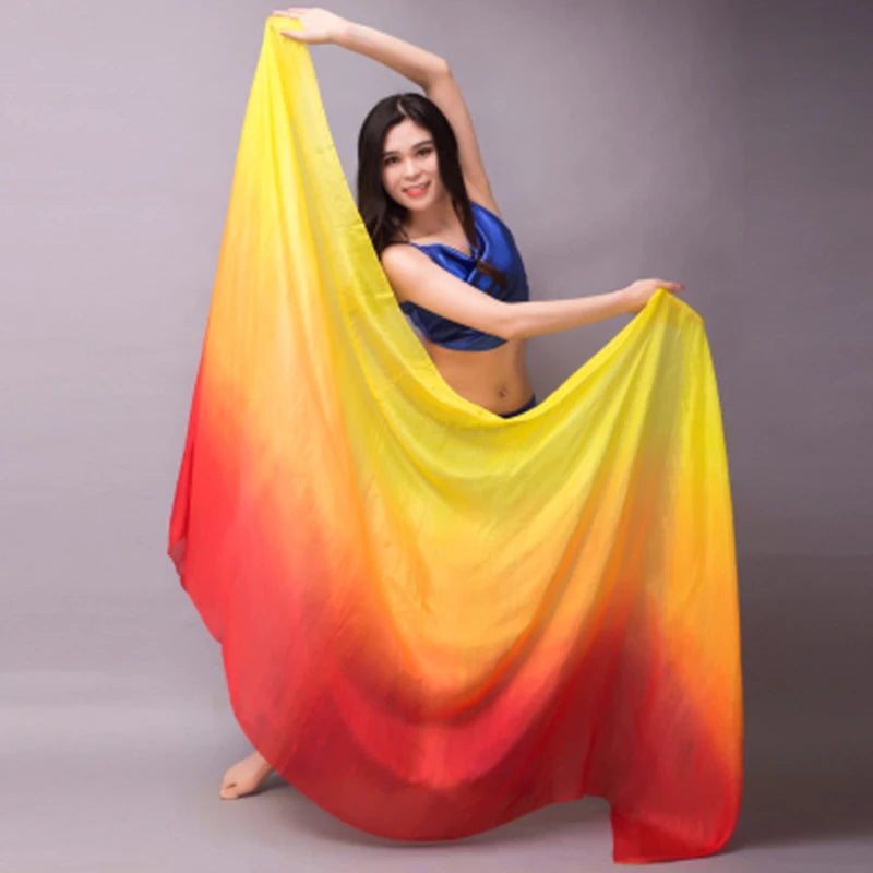 Belly Dance Silk Veil Scarves Face Customized Hand Thrown Scarf Face Veil Silk Shawl Gradient 200cm 250cm 270cm