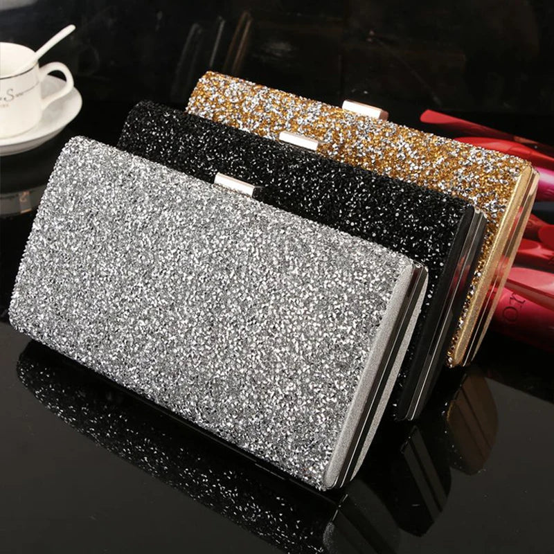 Women Diamond Purse Handbag Gold Silver Shoulder Bags