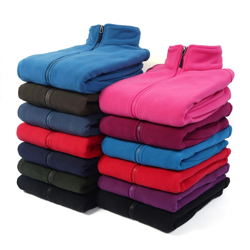 Men Women's Fleece Hiking Thermal Jackets Outdoor Sports Climbing Trekking Windbreaker Warm Coats