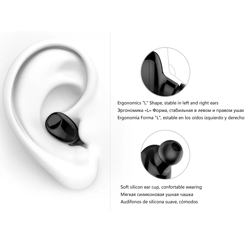 NVAHVA Mini Bluetooth Earphone 10 Hrs Working, Bluetooth Headset Wireless Earbud Earphone