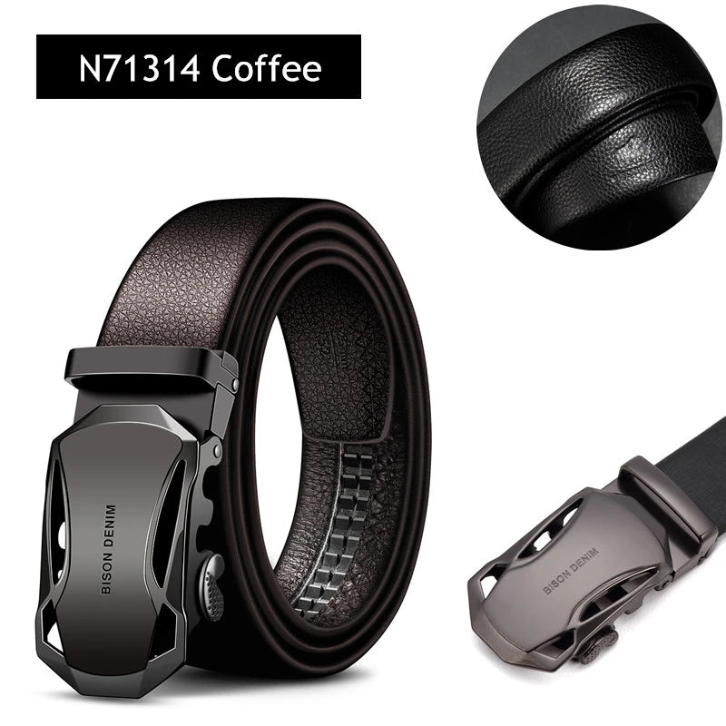 Genuine Leather Automatic Buckle Male Belts